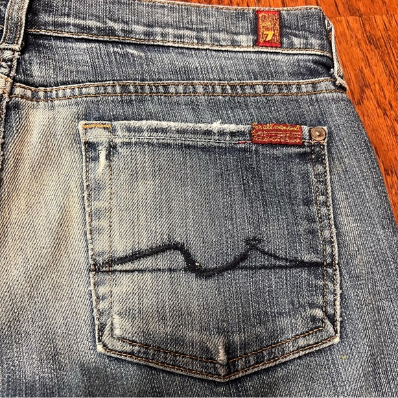 7 For All Mankind Bootcut Jeans Vintage 2005 Distressed Women’s Size 30 Y2K - Picture 4 of 15